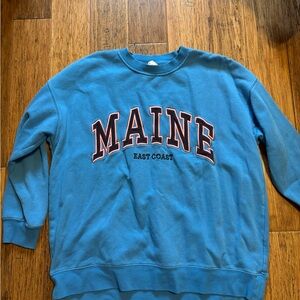 Blue 'MAINE' East Coast Crewneck Sweatshirt